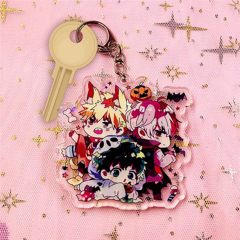 Móc Khóa Hai Mặt Bằng Acrylic Trong Suốt Hình Anime My Hero Academia Todoroki Shouto