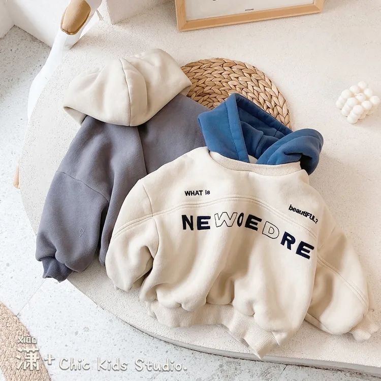 Áo Hoodie Thu Đông Tay Dài Phong Cách Thời Trang Hàn Quốc Mới Cho Bé Trai Và Bé Gái