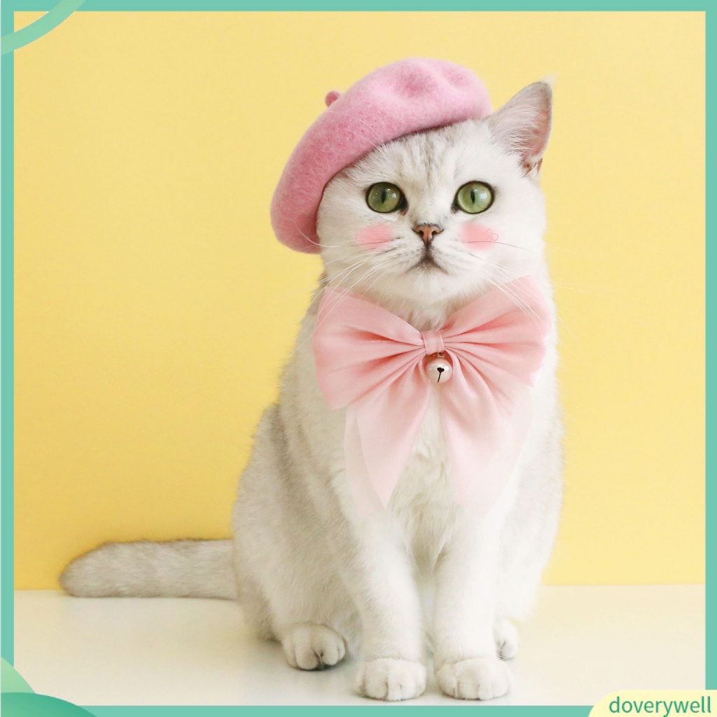 Mũ Beret Co Giãn Dễ Thương Có Dây Điều Chỉnh Làm Đạo Cụ Chụp Ảnh Cho Mèo Cưng
