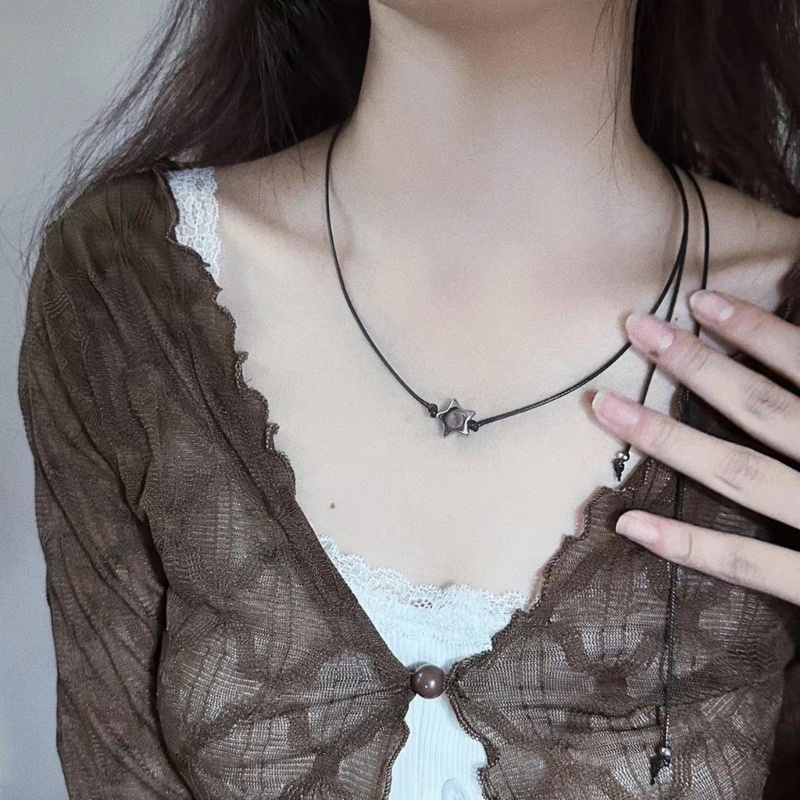 Vòng cổ DạNg Dây RúT HìNh Ngôi Sao ĐíNh Đá Xinh XắN