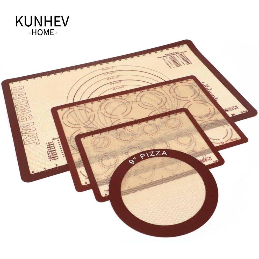KUNHEV Bộ Thảm Silicone Làm Bánh Lăn Bột Làm Bánh Cỡ Lớn
