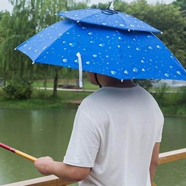 Mũ Ô Đội Đầu 2 Tầng Che Nắng Mưa, Câu Cá, Dã Ngoại - LNG FISHING