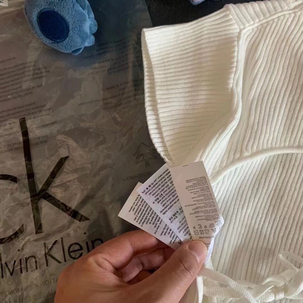 Áo Tank Top Dệt Kim Tay Ngắn Hở Lưng Chính Hãng 100% Cavlin Klein