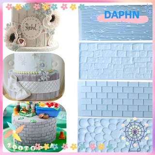 Set 2 Khuôn Silicon Họa Tiết Vân Gỗ/Gạch Tạo Hình Trang Trí Bánh DIY