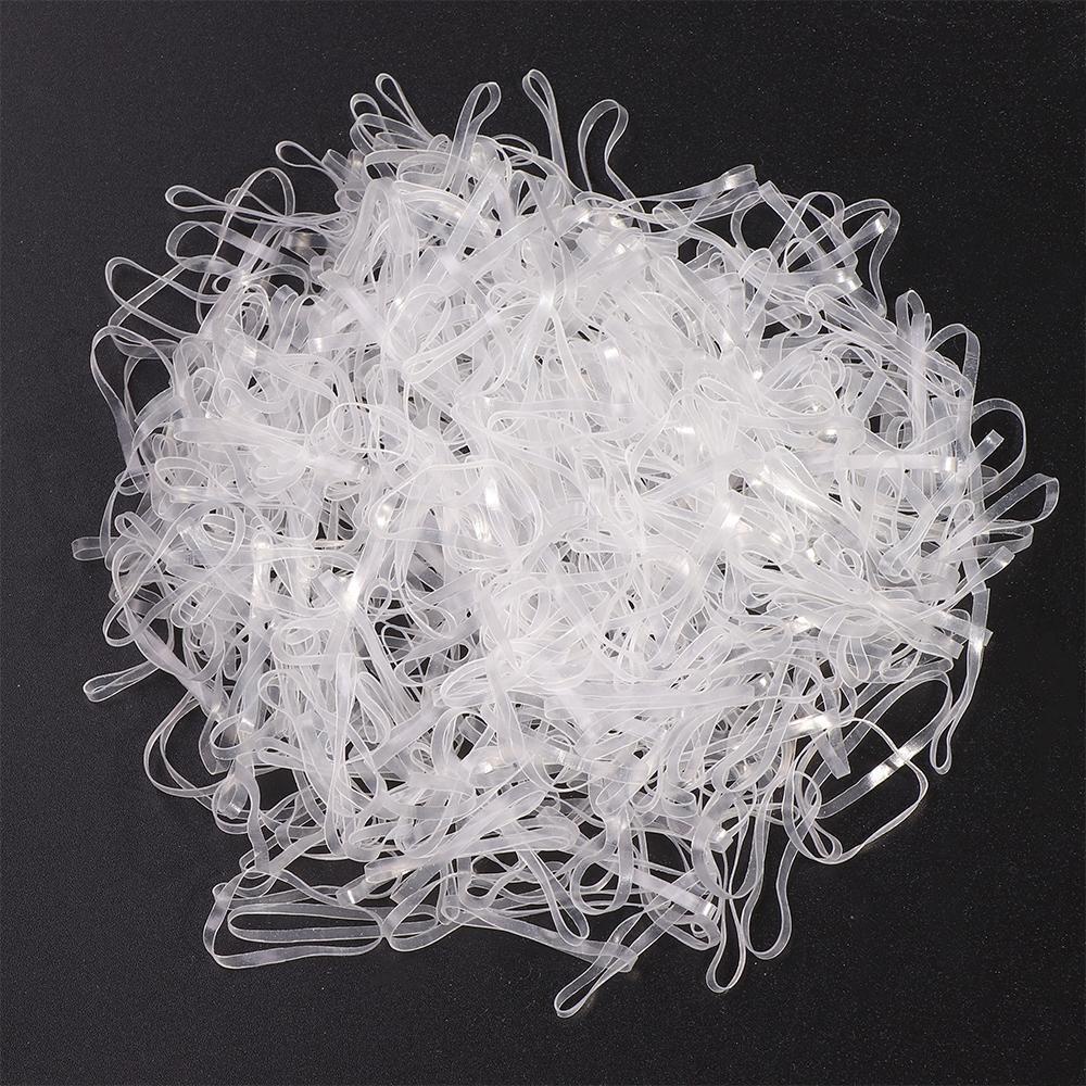 Shanlin 500 Dây Buộc Tóc Cao Su Trong Suốt Co Giãn Dành Cho Nữ
