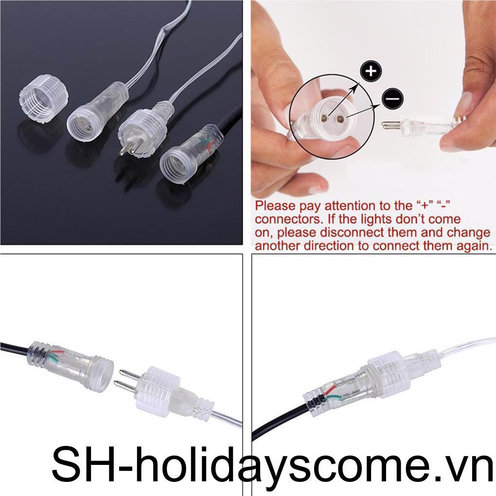 Dây Đèn Sao Băng Hình Giọt Nước Mưa Trang Trí Vườn Chống Thấm Nước