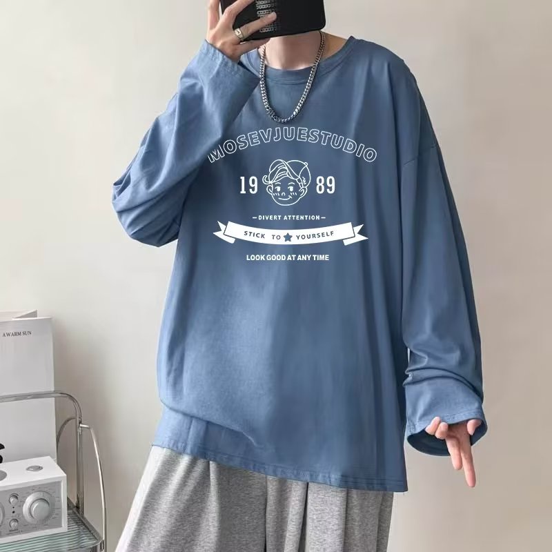 Áo phông nam big size có size lớn M-8xl Áo Thun Tay Dài Oversize Chất Liệu Cotton In Họa Tiết Hoạt Hình Phong Cách Mỹ Thời Trang Mùa Hè Cho Nam Và Nữ