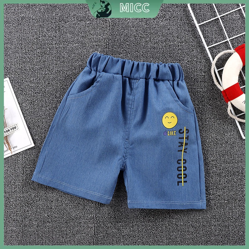 Quần Short Denim Họa Tiết Hoạt Hình Phong Cách Hàn Quốc Thời Trang Mùa Hè Cho Bé Trai Và Gái 1-8 Tuổi