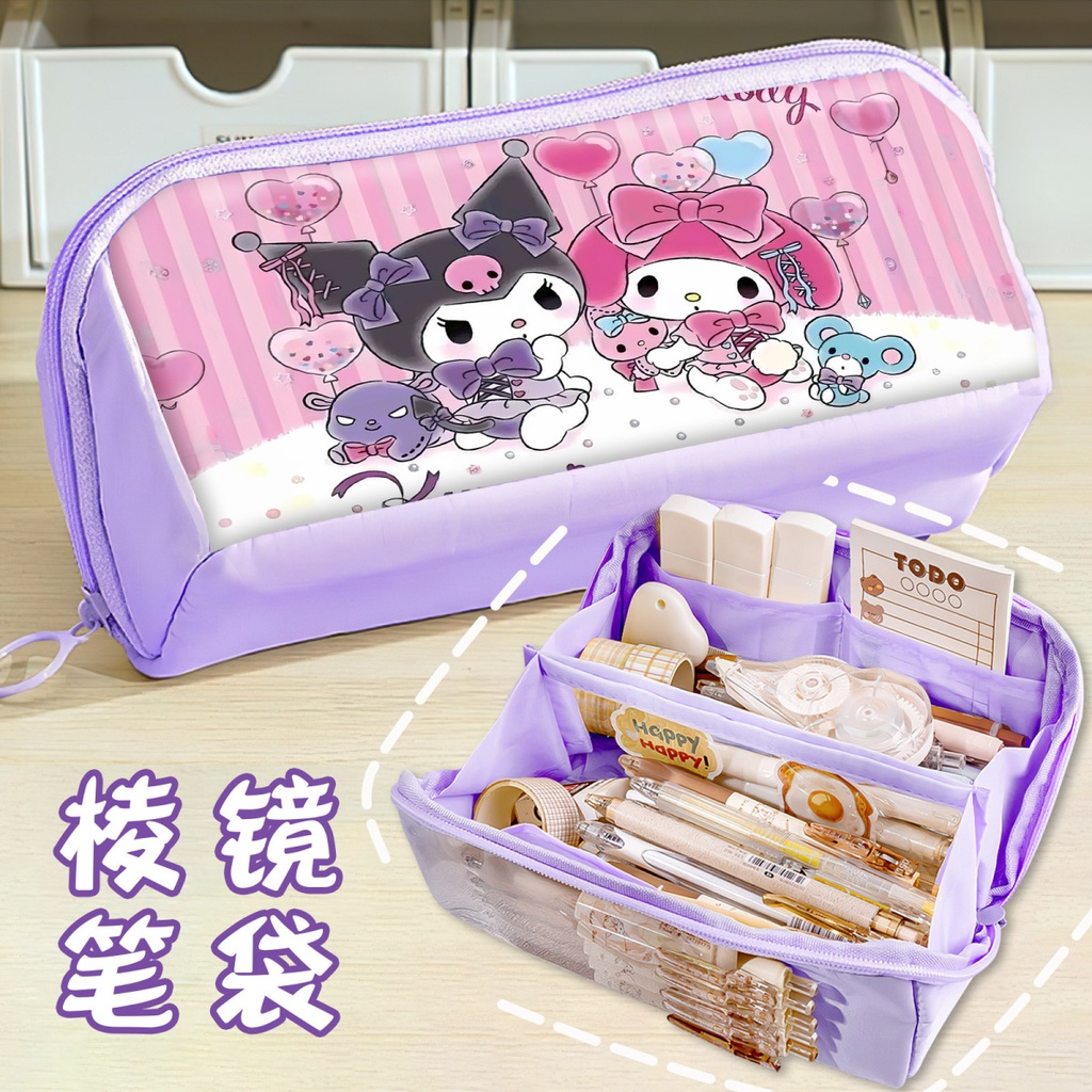 Sanrio clow m hộp đựng bút chì cô gái cinnamoroll babycinnamoroll giai điệu dung lượng lớn trong trường trung học học sinh tiểu học hộp văn phòng phẩm học sinh