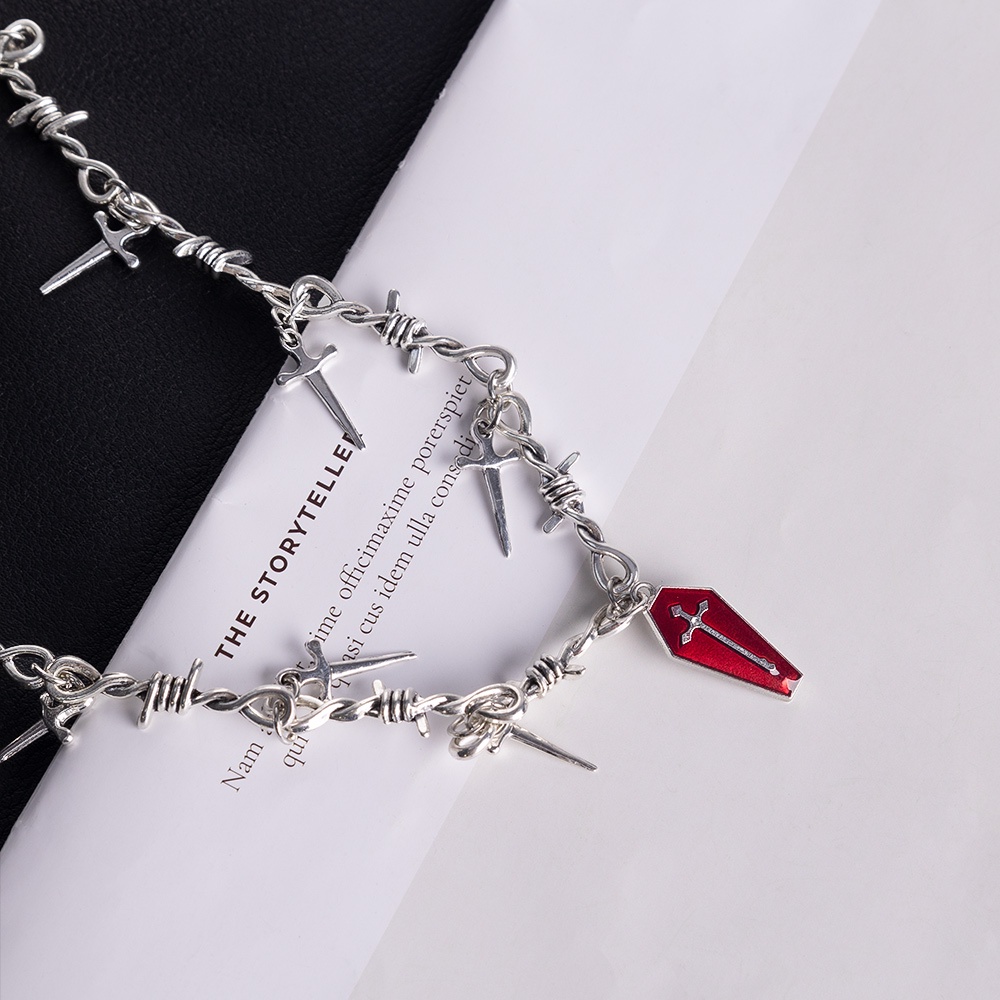 Vòng cổ Mạ Bạc Y2K Mặt Hình Thanh Kiếm Phong Cách Gothic Thời Trang Cho Nam Và Nữ