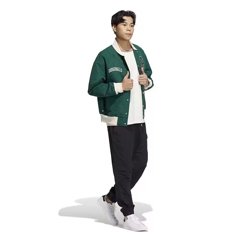 Áo Khoác Thể Thao Cổ Đứng Thêu Logo Adidas Thời Trang Cho Cặp Đôi