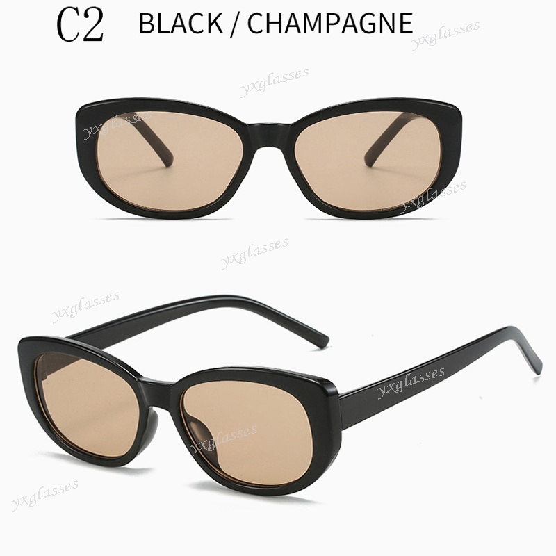 Kính Mát Hình Chữ Nhật Nhỏ Màu Nâu Và Đen Chống Tia UV Phong Cách Hàn Quốc Thời Trang Cho Nam Nữ