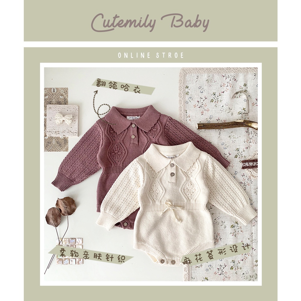 Bộ Áo Liền Quần Tam Giác Tay Dài Thời Trang Thu Đông Cho Bé