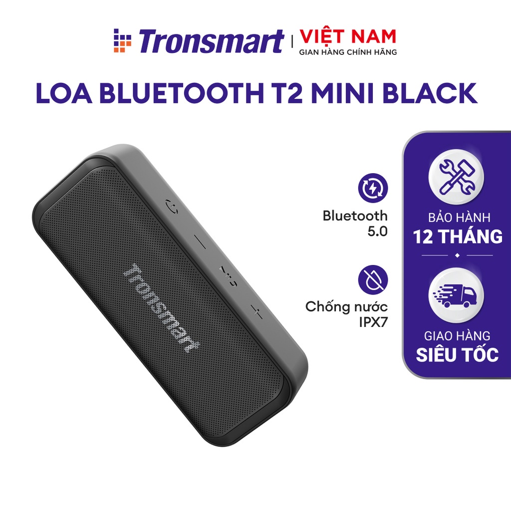 Loa Bluetooth 5.0 Tronsmart T2 Mini | Kháng Nước IPX7 | Công Suất 10W TWS | Sử Dụng Lên Đến 10h | Chính Hãng BH 12Tháng