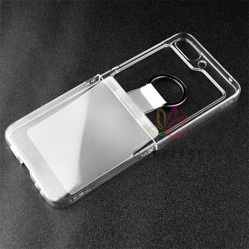 Ốp Điện Thoại PC Cứng Trong Suốt Chống Sốc Kèm Móc Xỏ Ngón Cho Samsung Galaxy Z Flip 3 Z Flip 4 Z Flip 5