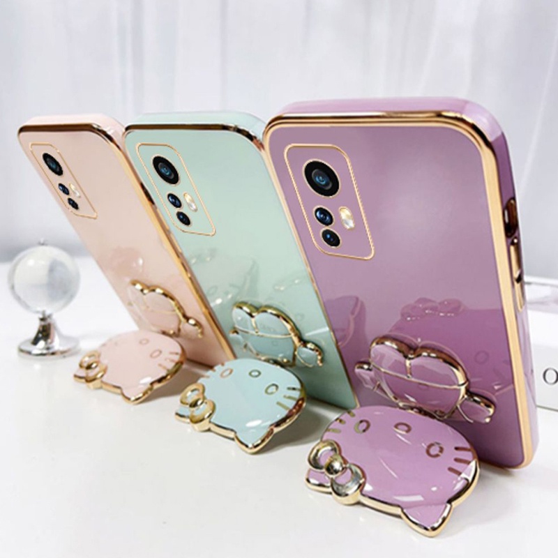 Ốp Điện Thoại Silicon Mềm Có Giá Đỡ Hình Mèo Và Gương Soi Cho OPPO Reno 10 Pro 5G Reno10 Plus