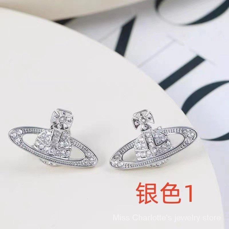 Bông Tai Đinh Tán SDY Saturn Chữ Cái Sang Trọng Bằng Bạc 925 Kim Cương Lạnh Đơn Giản Tinh Tế Niche Y2K 0W8L