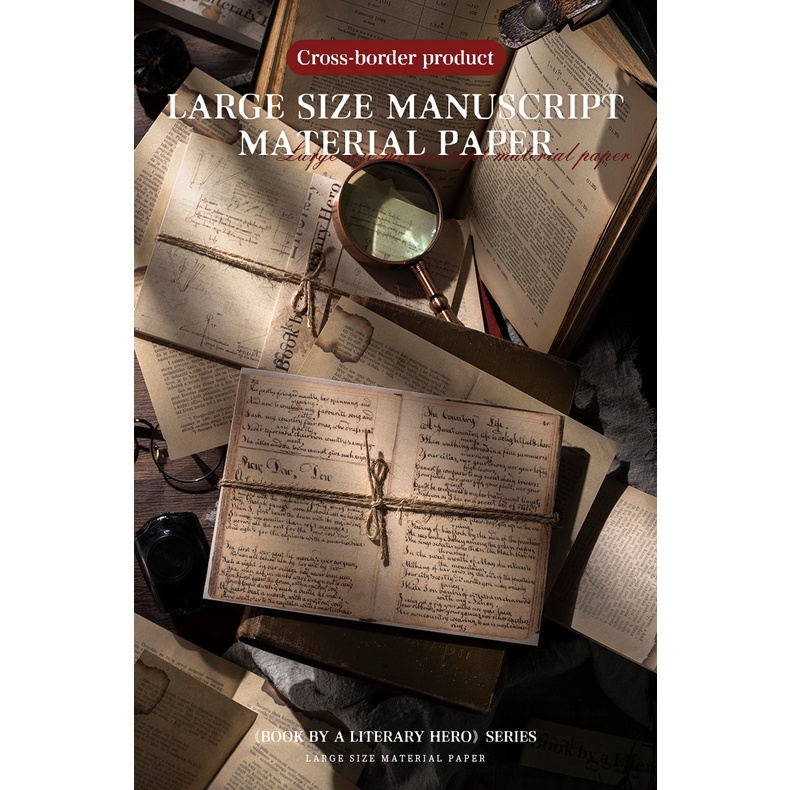 Set 30 Tờ Giấy Viết Chữ Tiếng Anh Phong Cách Vintage Sáng Tạo DIY