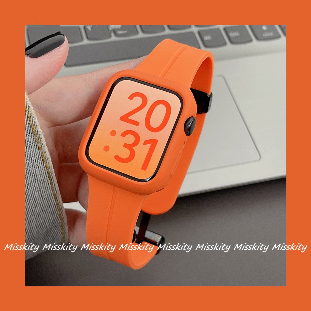 Dây Đeo Bằng Silicone Cao Su Cho iWatch Series Ultra 8 7 6 5 4 3
