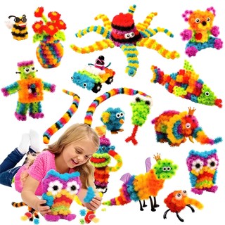 Gamma Baby-1200pcs Building Blocks Model 3D Horn Balls Toy Puff Sticky Puzzle Assembly for Kids