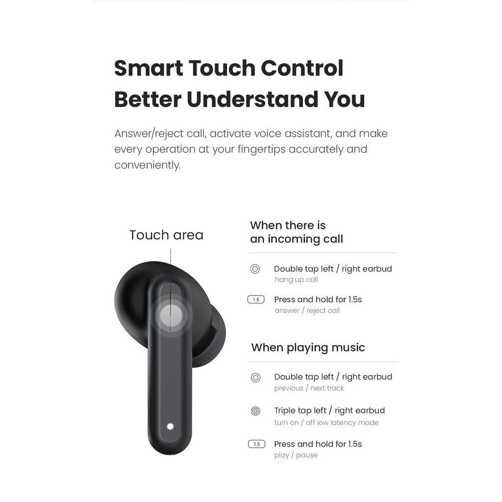 Tai Nghe Bluetooth Không Dây Haylou GT7 Neo Kiểm soát cảm ứng Bộ giải mã âm thanh AAC 100% Thương hiệu mới và xác thực