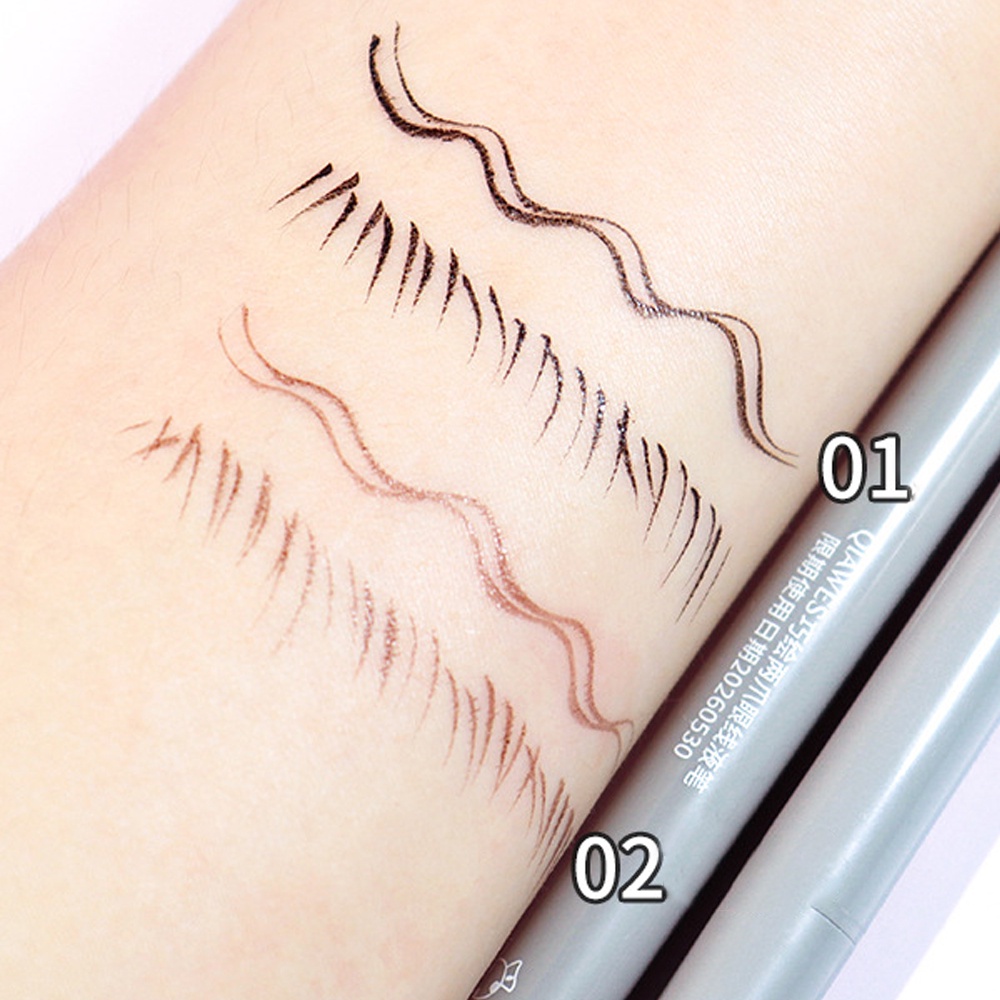Double forked tip lower lash pen / ultra-thin 2 fork tip liquid eyeliner / waterproof eye brow lying silkworm contour makeup