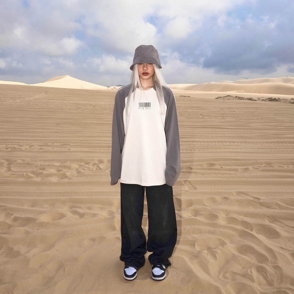 Áo Heyyou! Hidden Code Cream/Gray Long Sleeve