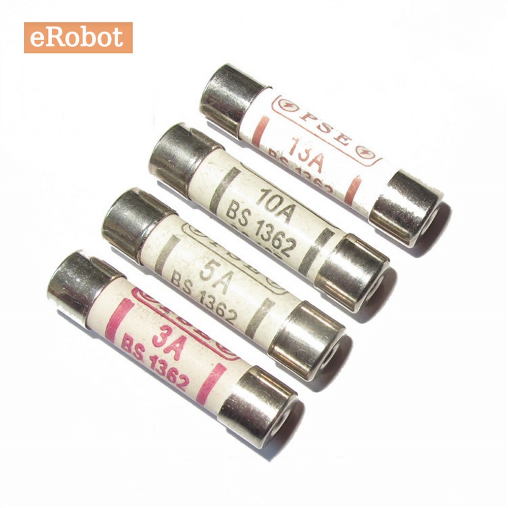 Set 10 Cầu Chì BS1362 6 * 25 6x25mm 3A 5A 10A 13A 15A 240V Chuyên Dụng