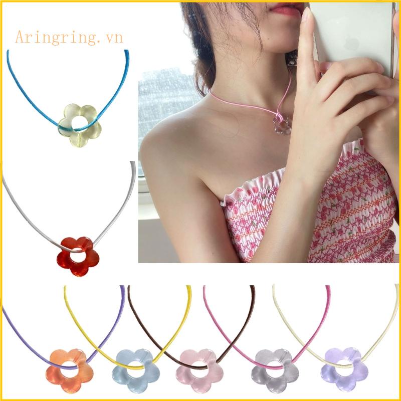 Vòng Cổ Dây Xích Hình Hoa Rỗng Đơn Giản