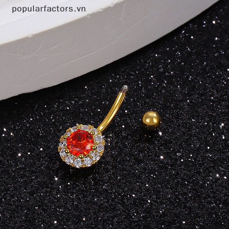 Khuyên Rốn Đính Đá Zircon Dáng Dài Thời Trang Cá Tính Cho Nữ