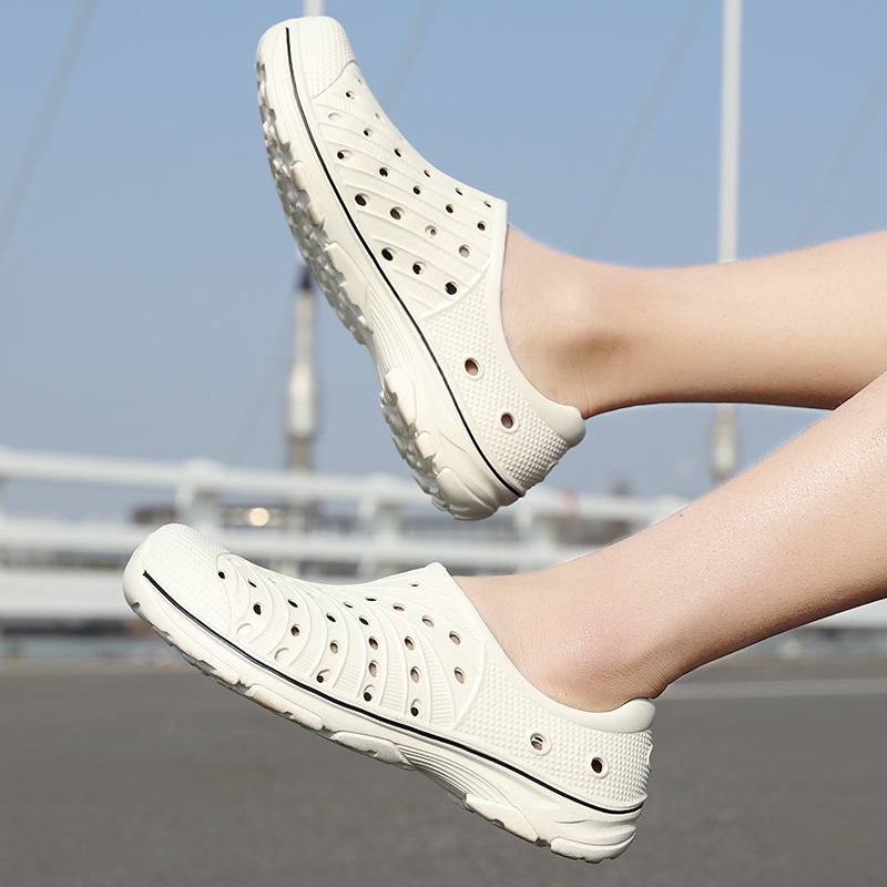 Tikp Giày Sandal Phối Lỗ Thoáng Khí Chống Trượt Thời Trang Nam size 40-45