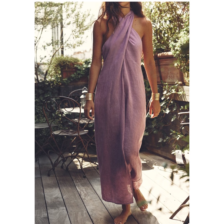 Zara mùa hè mới thanh lịch nút chéo bướm thắt lưng treo cổ váy 4786326