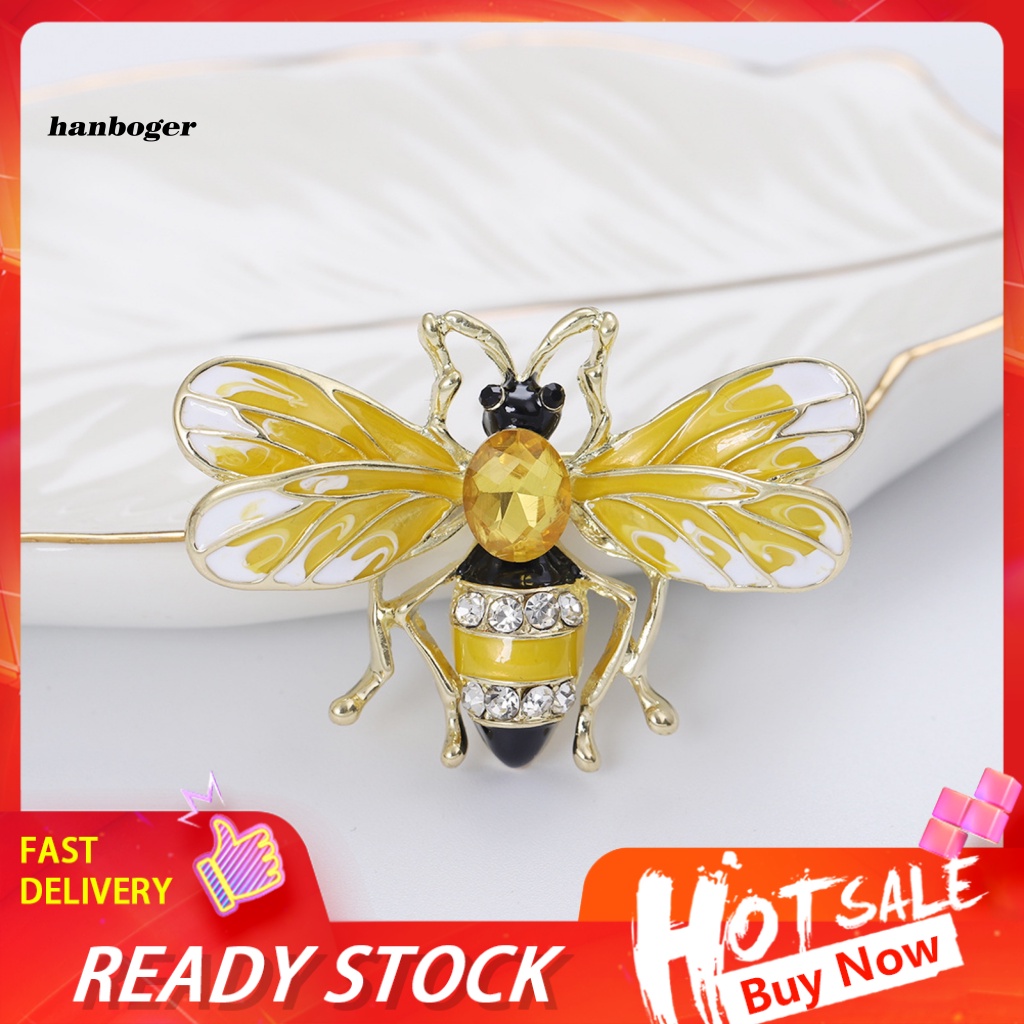 Han bee brooch ghim lấp lánh chống gỉ chống ăn mòn côn trùng lớn trâm cài áo thời trang phụ kiện áo khoác