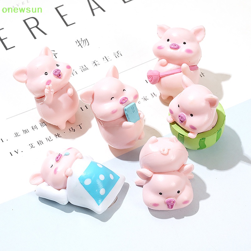 Onewsun búp bê dễ thương micro 3d dưa hấu tượng lợn thu nhỏ đồ trang trí vườn động vật tự làm hộp đựng điện thoại bàn bàn trang trí nội thất mới