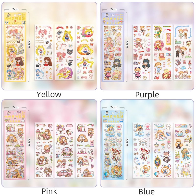 Bộ 3 Tấm Sticker Hoạt Hình Bằng Đồng Chống Thấm Nước Trang Trí diy