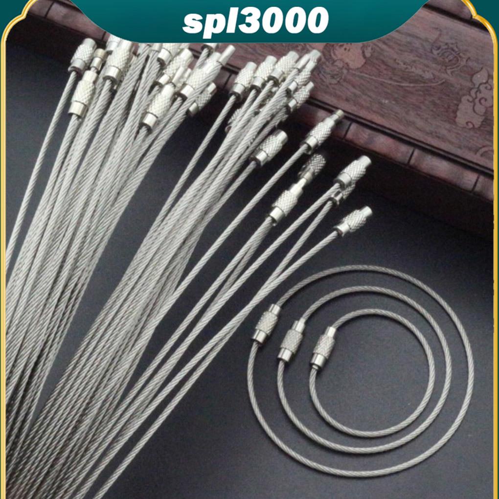 1/2 10pc edc treo dây chuỗi thẻ vít hành lý dây móc khóa vòng tròn bushcraft bộ khóa tiện ích vòng móc khóa công cụ cáp chìa khóa thép