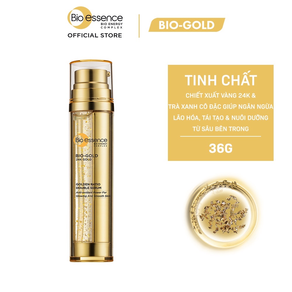 [HB Gift] Tinh chất tái tạo & ngăn ngừa lão hóa Bio-essence Double Serum chiết xuất vàng 24K & trà xanh cô đặc 36g