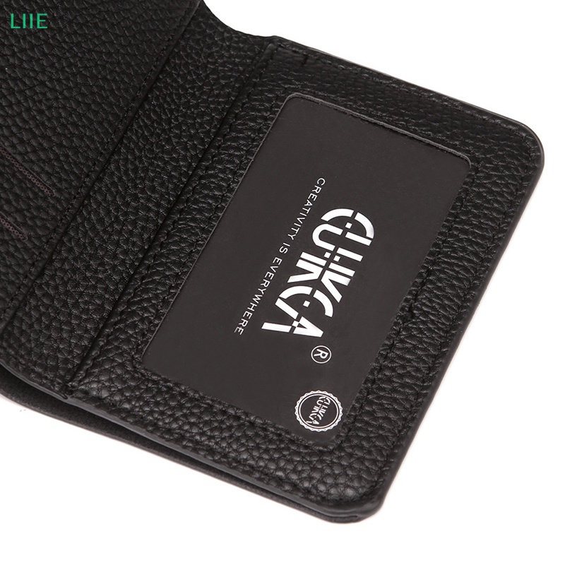 Li thời trang nam mềm ví da pu mẫu vải thiều mini coin ví chủ thẻ bằng lái xe tức là
