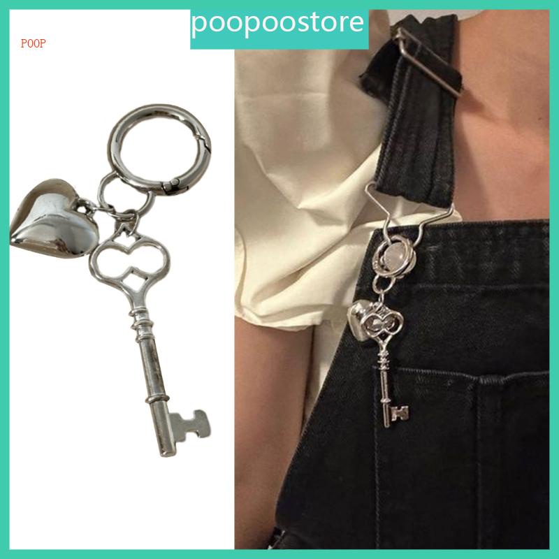 Móc khóa trái tim poop chất liệu hợp kim chìa khóa trái tim cho túi ba lô