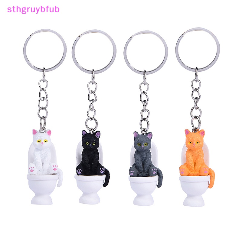 Sthb sáng tạo phim hoạt hình nhà vệ sinh mèo móc khóa đáng yêu vui nhộn cho bé gái túi mặt dây chuyền ba lô trang trí nội thất vn