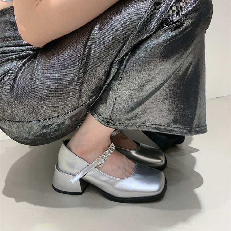 Giày Cao Gót Mũi Tròn Phong Cách Hàn Quốc Cho Nữ Sinh