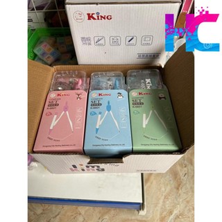  Bộ Compa K6601 - Đủ bộ 8 món eke đo độ - King 