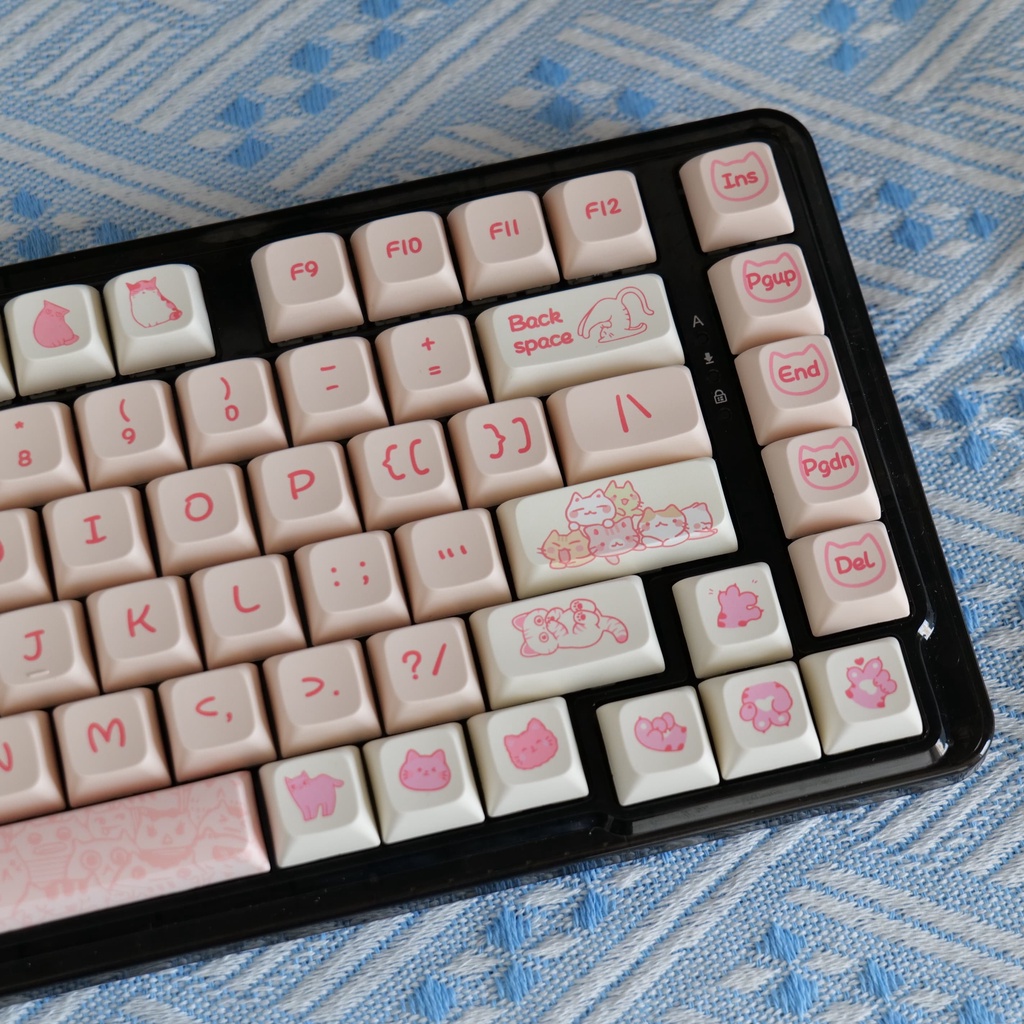 Naughty cat keycaps xda profile cartoon pbt dye sub bàn phím cơ keycap