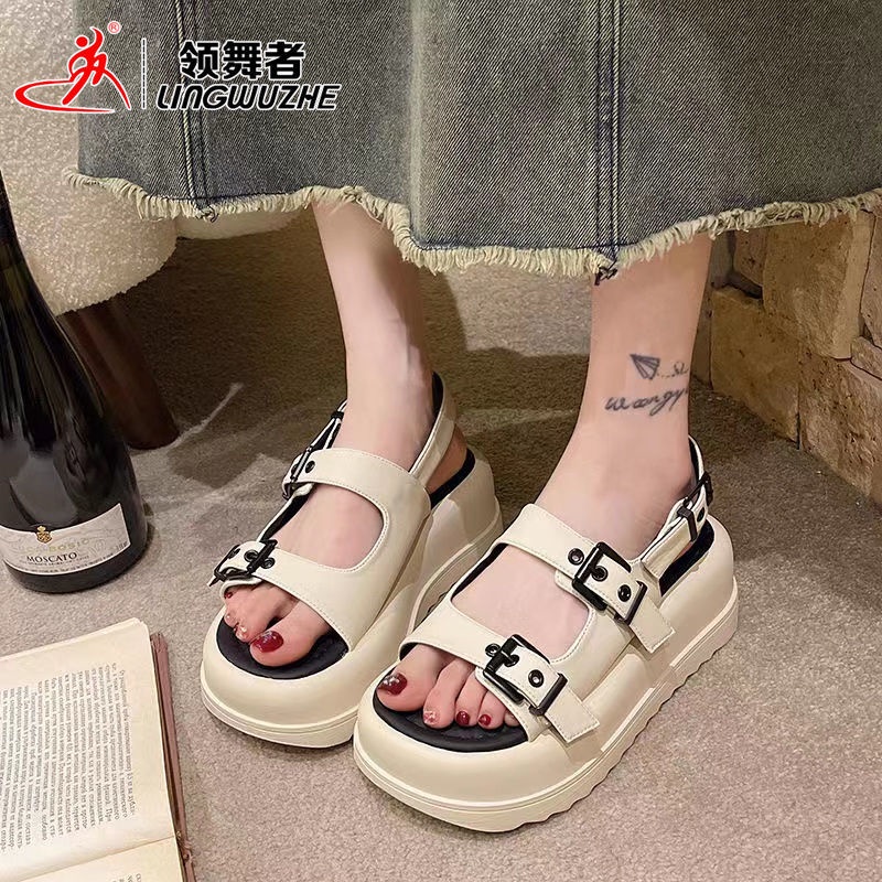 ✨Cool a lead dancer dép thể thao đa năng đế dày cho nữ 2023 mùa hè mới phong cách harajuku bãi biển giải trí caligae