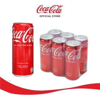 Lốc 6 lon cocacola vị nguyên bản loại 320ml và 235ml