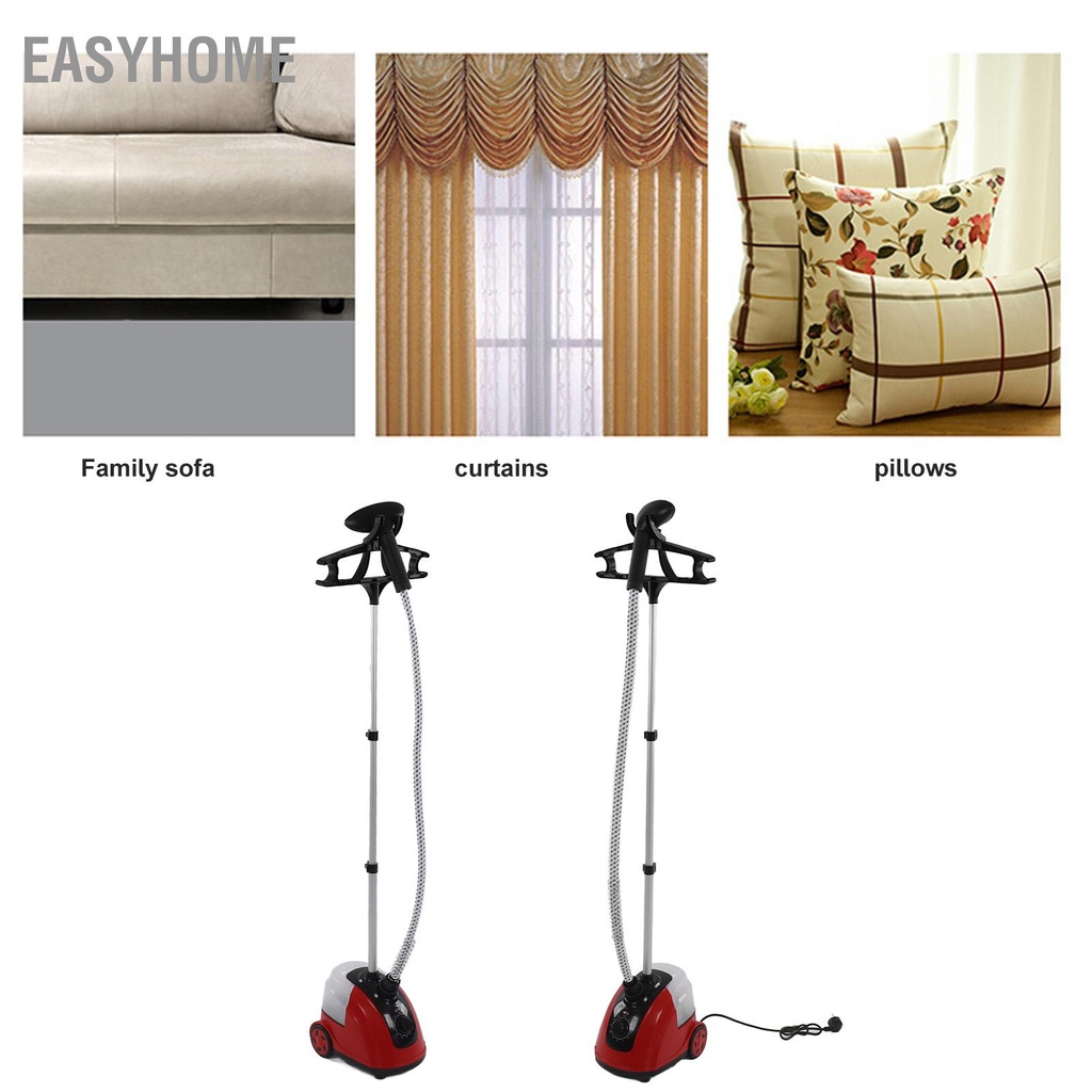 EasyHome Bàn Là Hơi Nước Đứng Cho Quần Áo 1800W Chuyên Nghiệp Điện Mạnh Máy Ủi May Gia Đình Phích Cắm Châu Âu 220V Đỏ