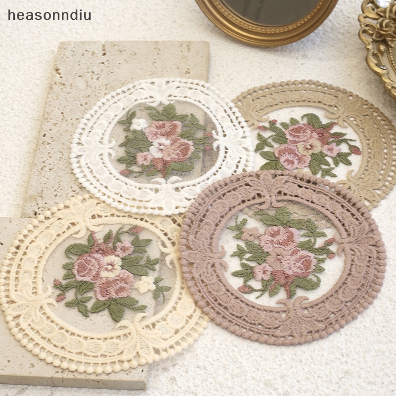 Heasonndiu vintage lace coaster placemat thêu bát ly cà phê coaster plate mat vn