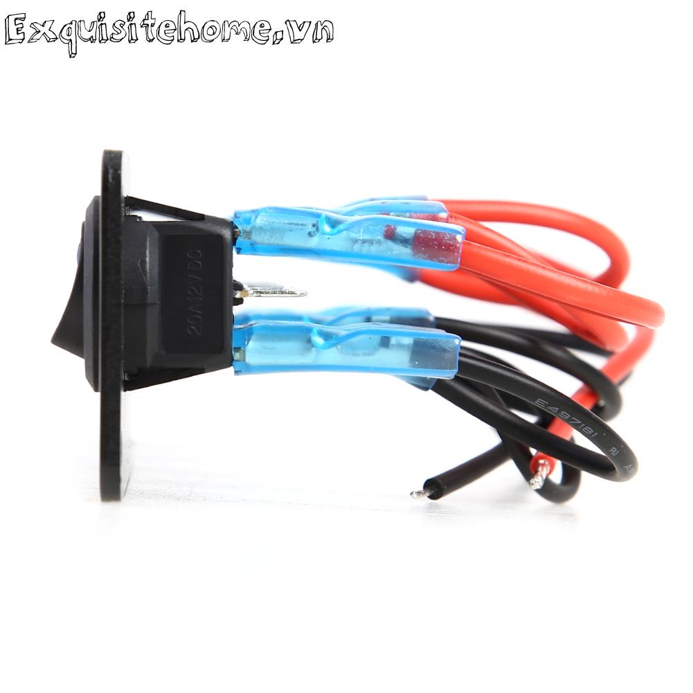 Bảng điều khiển công tắc rocker led 5 gang màu xanh không thấm nước 12v 20a 24v 10a cho thuyền ô tô