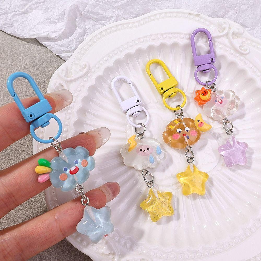 Shanhai Móc Khóa resin Hình Đám Mây Ngôi Sao Hoạt Hình Phong Cách Hàn Quốc Cho Nữ