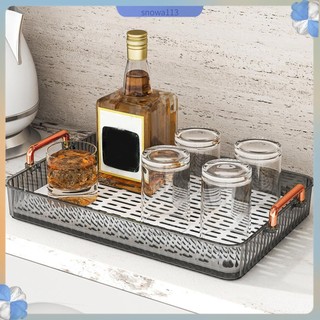 Bán nóng Thoát Nước Khay Trà 2 Lớp Công Suất Lớn Cốc Chữ Nhật Bảng Có Tay Cầm Cho Phòng Khách